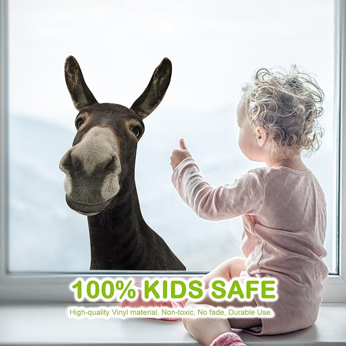 Funny Donkey Wall Decals - Peel and Stick Cute Window Stickers, Removable Vinyl Farmhouse Decor, Weird Gifts for Friends-Ruum Studio Home