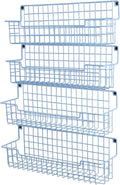 Spice Rack Wall Mount, Wall Spice Organizer for Kitchen Cabinet Door, Pack of 4 Hanging Spice Rack for Wall Saving Kitchen Space, Light Blue-Ruum Studio Home
