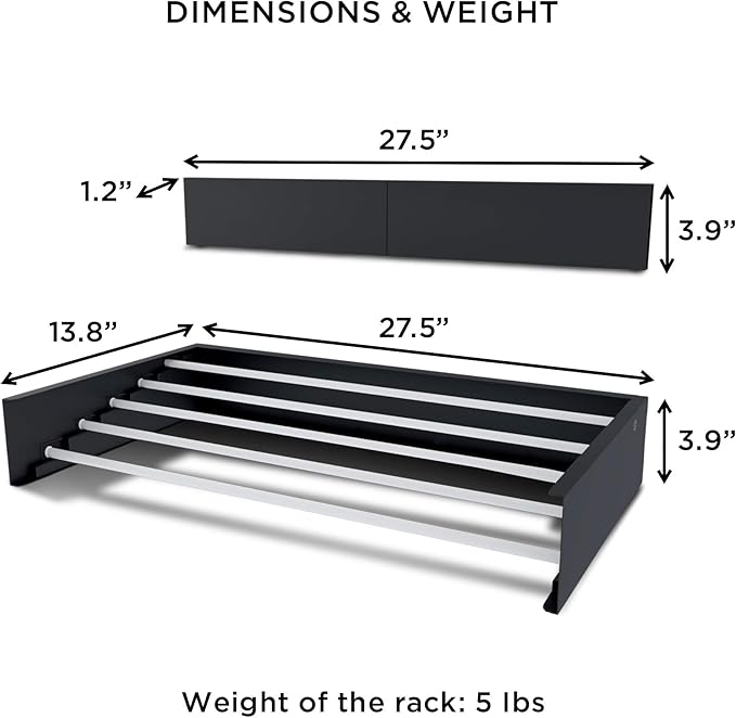 Step Up Laundry Drying Rack (28-INCH Industrial Gray), Wall Mounted, Retractable Clothes Drying Rack, 40lbs Capacity, 11.6 Linear Ft, with Wall Template and Long Screwdriver Bit-Ruum Studio Home