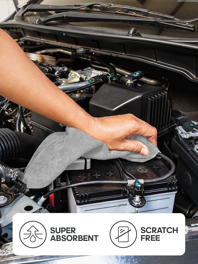 Fantasticlean Microfiber Cleaning Cloth Roll -40 Pack, Tear Away Microfiber Towels, 12" x 12", Reusable, Washable, Scratch Free, Ultra Absorbent Dish Rags for Car, Home, Garage or Shop (Grey)-Ruum Studio Home