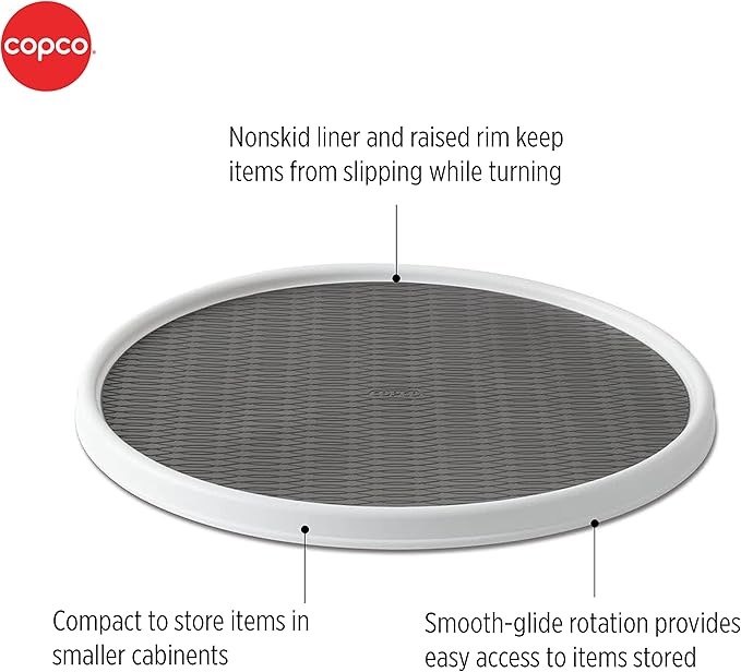 Copco Non-Skid Pantry Cabinet, 9-Inch, White/Gray (Pack of 4)-Ruum Studio Home