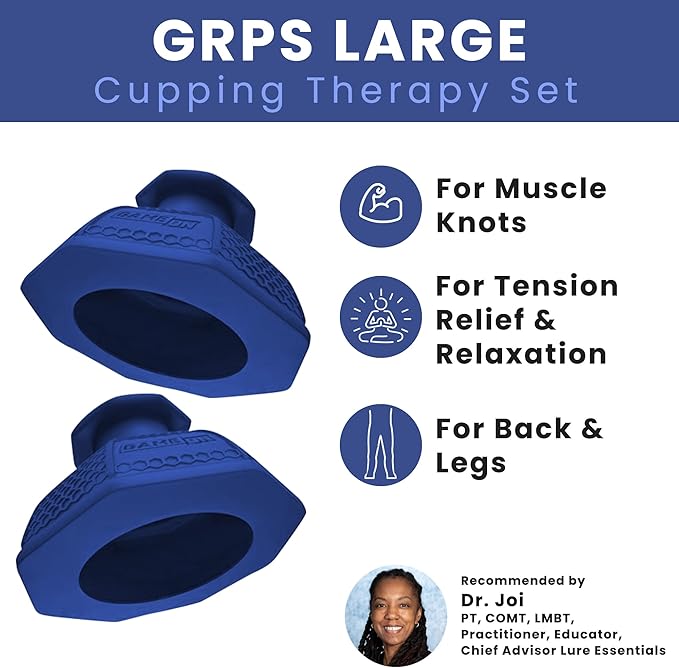 Cupping Therapy Set – Cupping Kit for Massage Therapy – Silicone Cups – Massage Cups – Smart Cupping for Fascia and Myofascial Release (Large, Blue)-Ruum Studio Home
