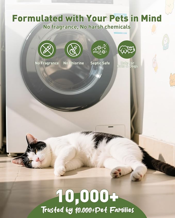 Washing Machine Cleaner Tablets – 36 Count, 18-Month Supply – Pet Hair & Odor Remover – Safe for Septic, Works with All Washers – Unscented – Washer Cleaner for Pet Owners-Ruum Studio Home