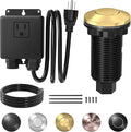 Joinfworld Garbage Disposal Air Switch Kit Waterproof Garbage Disposal Button Kit with Long Garbage Disposal Switch Brushed Brass/Brushed Champagne - UL Listed-Ruum Studio Home