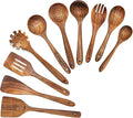 Wooden Spoons for Cooking,10 Pcs Natural Teak Wooden Kitchen Utensils Set Wooden Utensils for Cooking Wooden Cooking Utensils Wooden Spatulas for Cooking-Ruum Studio Home