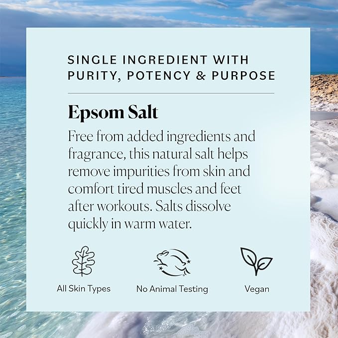 Sky Organics - Epsom Salt Bath Soak, 5 lbs - Magnesium Sulfate USP - 100% Pure, Medium Grain - Unscented - Soaking Bath Salts - Resealable Bag - Natural, Vegan & Cruelty Free - Self Care - Bath & Feet-Ruum Studio Home