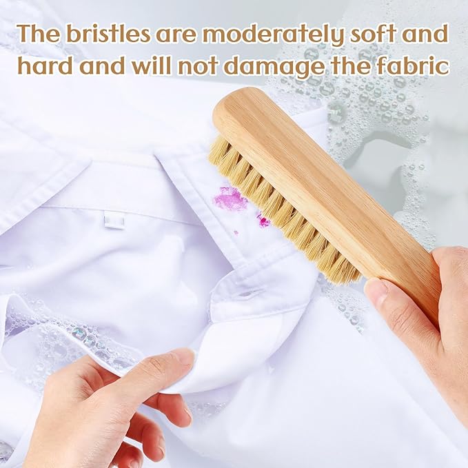 3 Pcs Wood Laundry Stain Brush Stain Remover Brushes with Boar Bristle Small Stain Brush for Clothes for Scrubbing Stains from Furniture Fabric Leather(3 Pcs F)-Ruum Studio Home