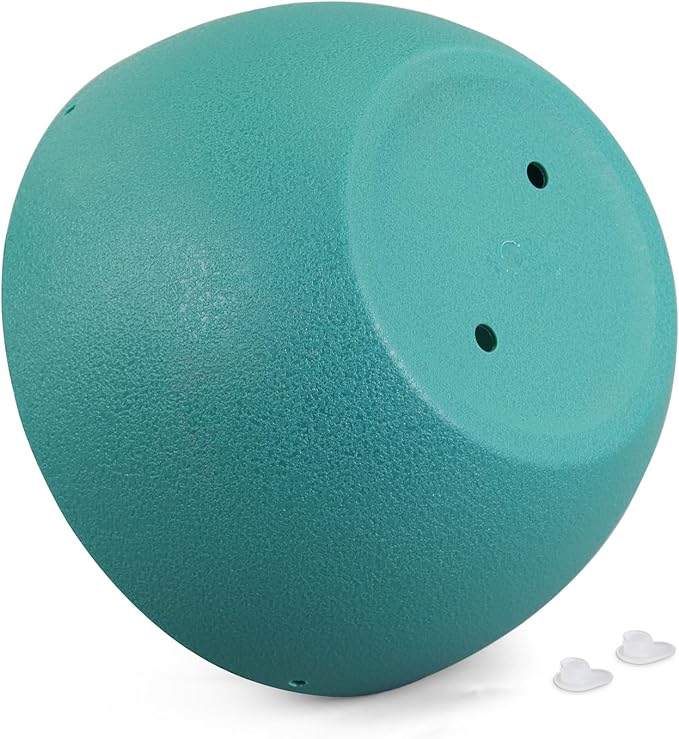 8 inch Small Hanging Planters Plant Pots for Indoor Outdoor Plants, 2 Pack Hanging Flower Pots with Drainage Holes and Chain for Garden, Plastic Hanging Baskets for House Plants, Blue Green-Ruum Studio Home