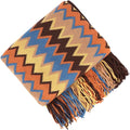 Boho Throw Blanket - Bohemian Fringe Tassels， for Bed Couch Soft ChairBlanket Double Sided (50"x70") (Yellow)-Ruum Studio Home