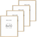 HAUS AND HUES 8"x10" Beige Oak Wood Picture Frame Set of 4-8x10 Wood Picture Frame, 8x10 Frames 4 Pack, 8x10 Poster Frame, 8x10 Frame Wood, 8 by 10 Picture Frames, Set of 4 Frames 8x10 Frame Only-Ruum Studio Home