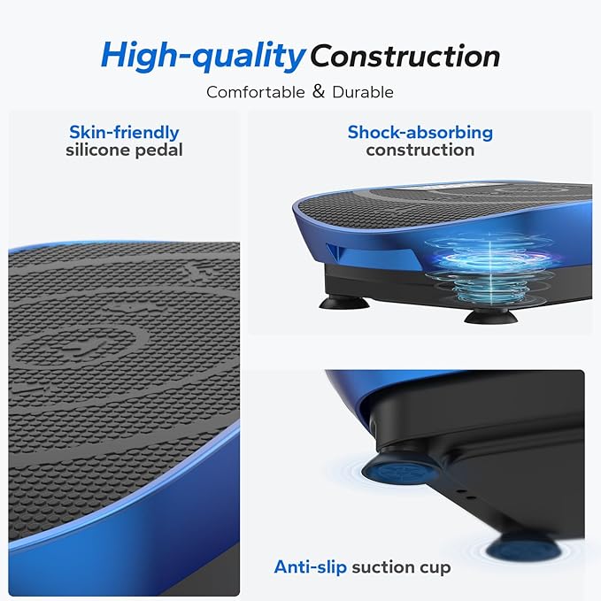 MERACH Vibration Plate Exercise Machine, Whole Body Workout Equipment for Women, Bluetooth and Silicone Pedal, Vibration Plate with Auto Mode, Vibrate Fitness Platform for Home-Ruum Studio Home