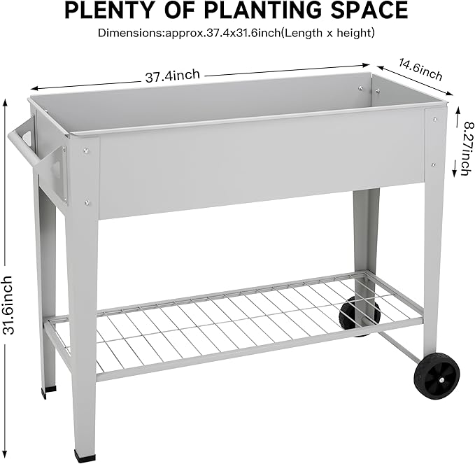 𝐑𝐚𝐢𝐬𝐞𝐝 𝐆𝐚𝐫𝐝𝐞𝐧 𝐁𝐞𝐝 𝐎𝐮𝐭𝐝𝐨𝐨𝐫 Elevate Herb Garden Planter Box Outdoor Raised Planter Box with Legs On Wheels for Vegetables Flower Tomato Patio Backyard-Ruum Studio Home