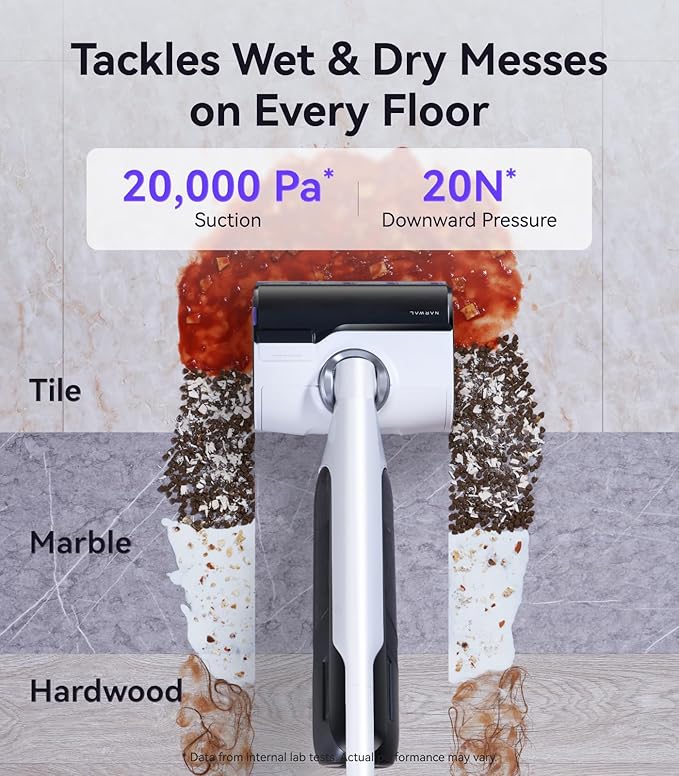 NARWAL S30 Wet Dry Vacuum Cleaner with 20000Pa Suction, 176°F Self-Cleaning, Heated Drying, Disposable Waste Bag, Tangle-Free, Cordless Vacuum Mop for Hard Floors & Edge Cleaning, Easy to Use-Ruum Studio Home