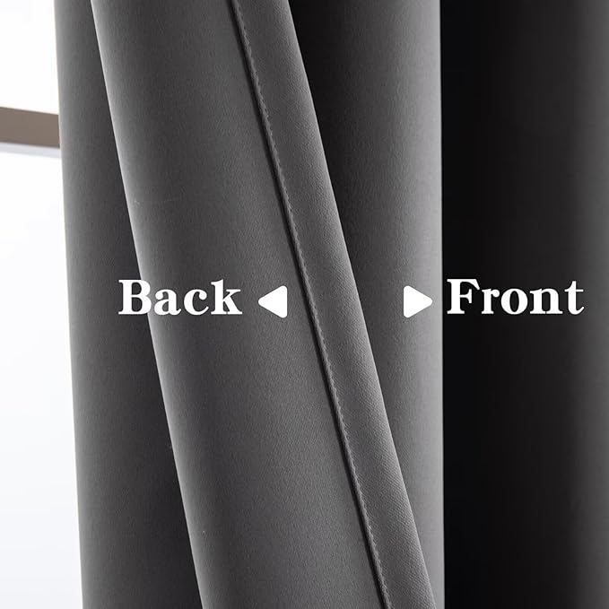 Blackout Curtains 72 Inch Length for Bedroom, Thermal Insulated Blackout Curtains 2 Panels Set, Solid Grommet Privacy Room Darkening Drapes for Living Room Windows(W52 x L72, Light Grey)-Ruum Studio Home