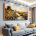 PHAOHUAXM Large Wall Art For Living Room Canvas Wall Decor For Bedroom Watercolour Painting Office Decoration Countryside Sunrise Scenery Wall Picture Ready To Hang Home Decor Wood Framed 20x40 In-Ruum Studio Home