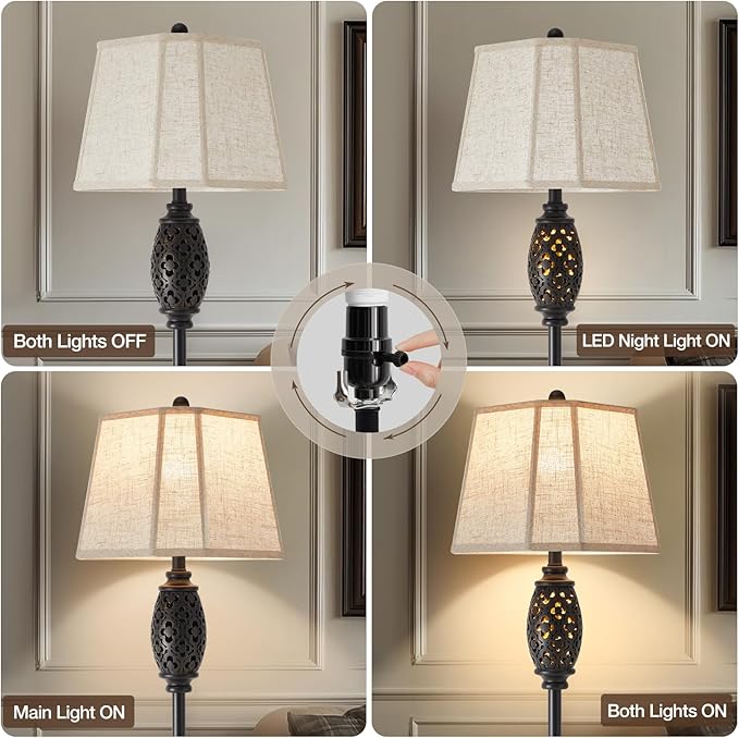 Luvkczc Vintage Floor Lamp with Cutout Design & Glowing Light - Resin Elegant Standing Lamp for Living Room, Bedroom, Office (Includes Bulb)-Ruum Studio Home