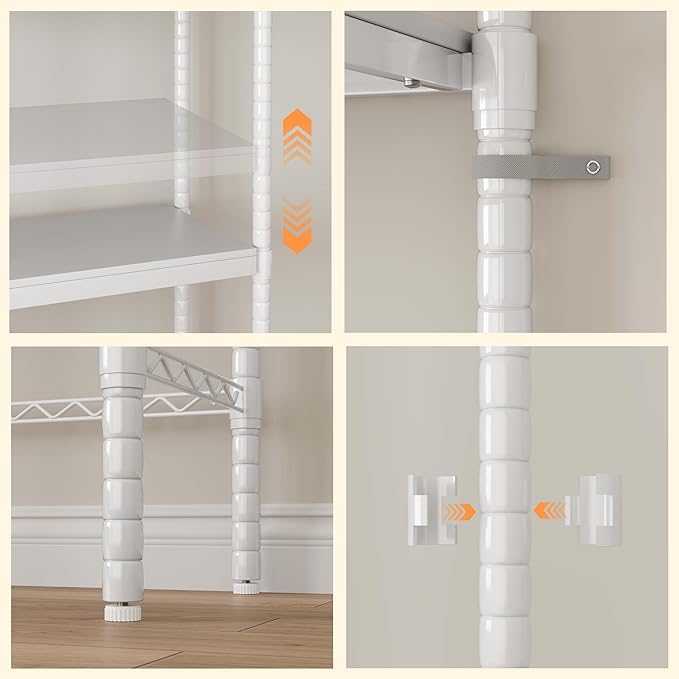 5-Tier Over-The-Washer Shelf - Adjustable 28" Laundry Organizer with 100lb Double Wood Shelves, Space-Saving Storage Unit for Small Homes (White)-Ruum Studio Home