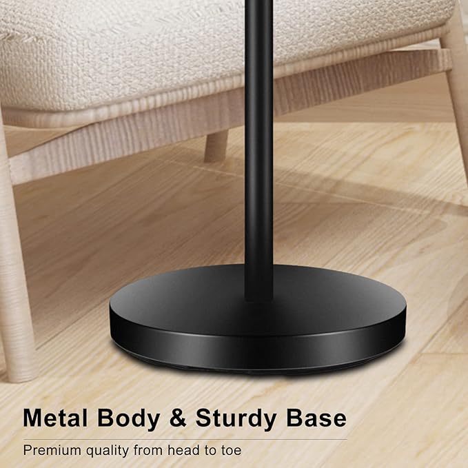 BoostArea Torchiere Floor Lamp, 30W Super Bright LED Standing Lamp, Stepless Dimmable Pole Lamp with 3000K Lighting, Rotary Switch, 70 Inch Tall Metal Modern Floor Lamps for Living Room/Bedroom Black-Ruum Studio Home