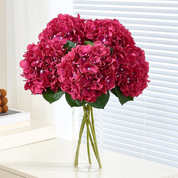 8Pcs Fake Flowers Silk Hydrangea Artificial Flowers Bouquets Faux Hydrangea Stems for Home Table Centerpieces Wedding Party Decoration-Ruum Studio Home