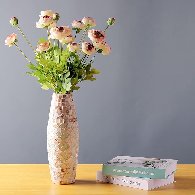 Artificial Silk Flowers Persian Buttercup Bicolor Ranunculus Flower 5 Pcs,Suitable for core Decoration,Wedding Floral Creation,Flower Arrangement DIY Project,Interior Decor（Green）-Ruum Studio Home