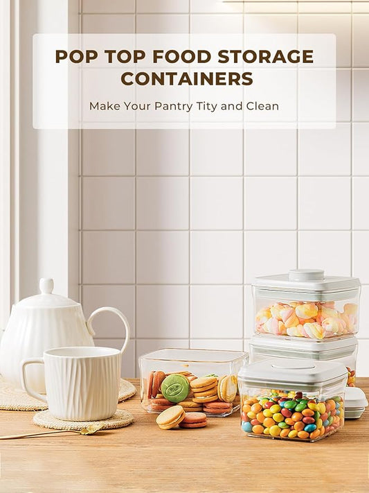 0.6 Qt Pop Containers - 3 Pack Mini Travel Snack Container, BPA Free Food Storage Canisters with Lids, Small Freezer Containers Candy Jar Plastic 520ml*3-Ruum Studio Home