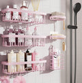 Veken Rustproof & Waterproof Shower Caddy 6-Pack, No Drilling Adhesive Shelves Rack with Soap Holder, Large Capacity Bathroom Organizers and Storage, Wall-Mounted Kitchen & Home Decor-Ruum Studio Home
