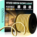 GZBtech Flexible LED Neon Rope Lights 82FT,AC 110-120V Waterproof Strip Light, 120 LEDs/M Cuttable Connectable Neon Lighting for Indoor Outdoor Home Decor/Commercial Building Use-Warm White 25M-Ruum Studio Home