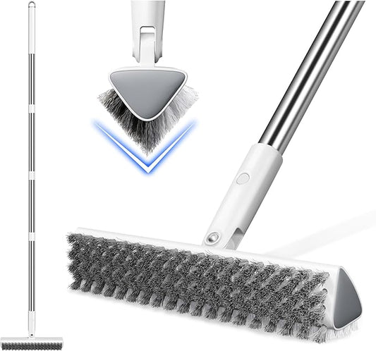 Floor Scrub Brush and Grout Brush with Long Handle–Deck Brushes for Scrubbing Heavy Duty, Stiff Bristles for Outdoor, Patio, Shower, Garage, Tile and Concrete Floor Cleaning 55 inches-Ruum Studio Home