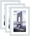 VCK 24x36 Inch Solid Wood Poster Frames with Wall Mounting Hanging Picture Frame White 3 Pack-Ruum Studio Home