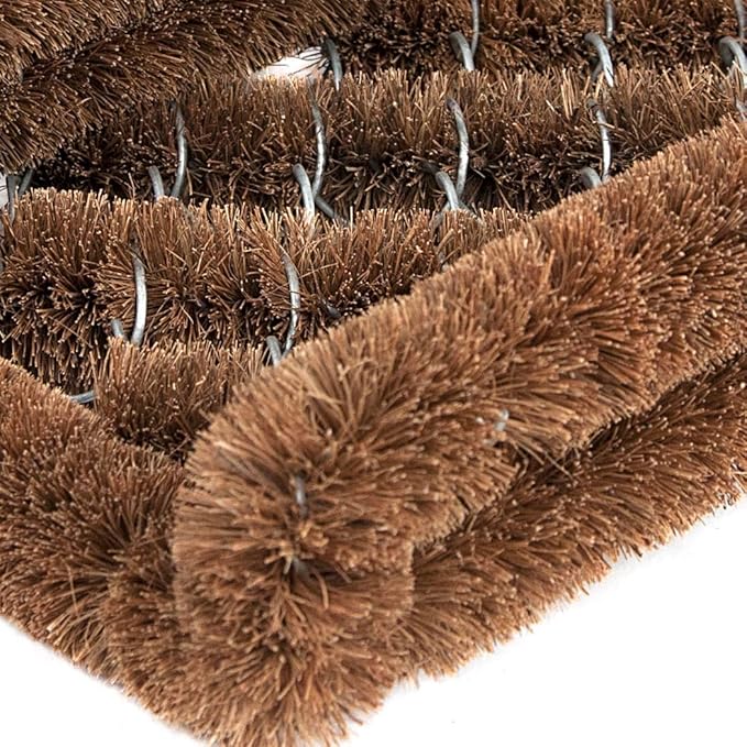 NINAMAR Natural Coir Boot Scraper Door Mat - 13 x 12 inch - 2 Pack-Ruum Studio Home