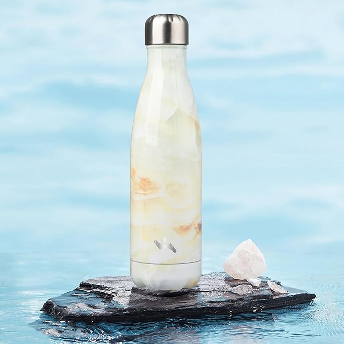 Insulated Water Bottles,17 oz Double Wall Stainless Steel Vacumm Metal Flask for Sports Travel,Marble Jade-Ruum Studio Home