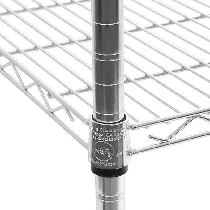 Seville Classics UltraDurable Heavy Duty NSF Solid Steel Wire Rack Storage Unit Organizer for Garage, Warehouse, Office, Restaurant, Classroom, Kitchen, 5-Tier Shelving, 24" W x 18" D-Ruum Studio Home