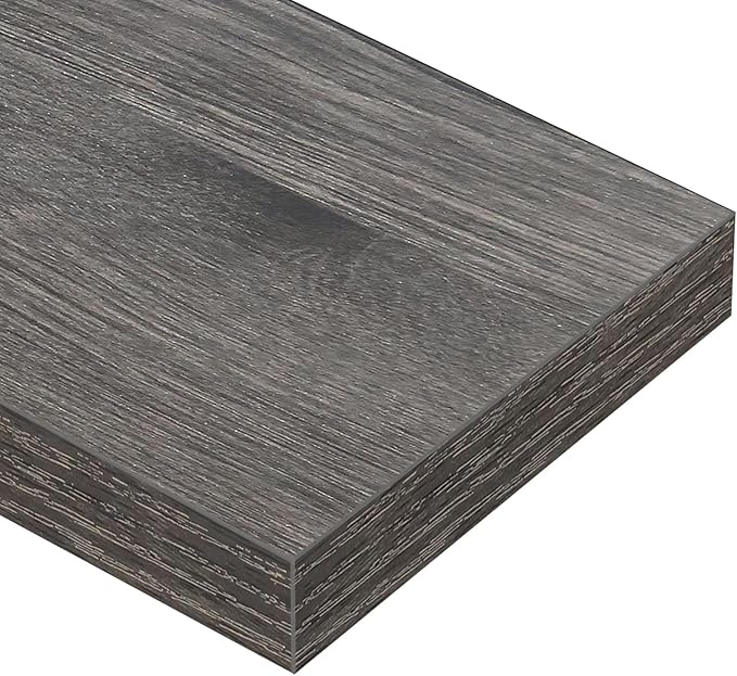QEEIG Floating Shelves for Wall Bathroom Shelf Bedroom Kitchen Living Room Farmhouse Small Book Shelf 16 inch Set of 4, Grey (015-GY4)-Ruum Studio Home