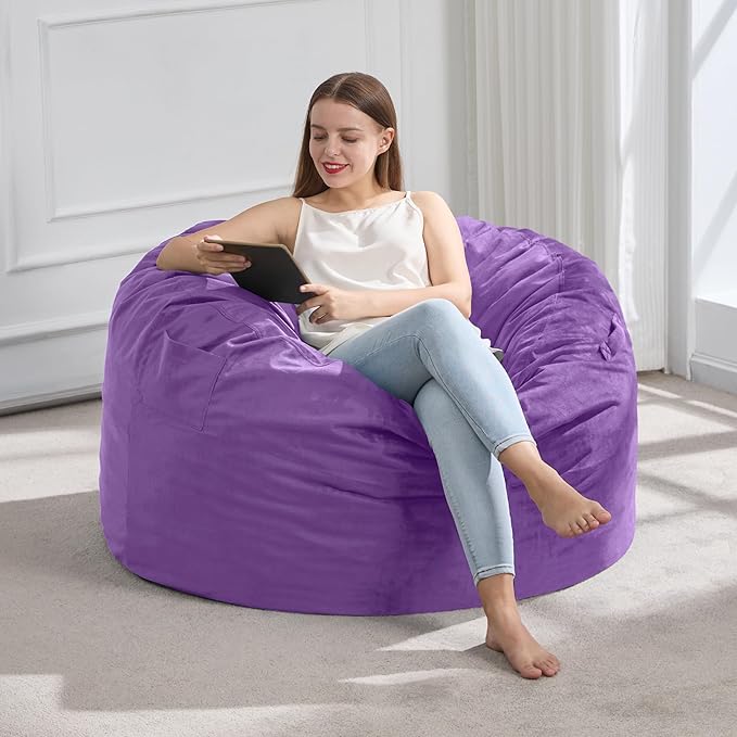 Hobestluk 3FT Bean Bag Chair Giant Bean Bag Chairs for Adults Large Bean Chairs with Removable Cover, Beanbag Chair with Filler, Adult Bean Bag Chairs for Living Room, Bedroom-Ruum Studio Home