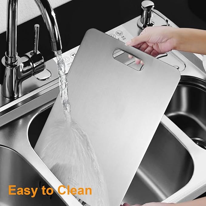 Titanium Cutting Boards for Kitchen - 100% Pure Titanium Cutting Board - Double Sided Food Grade Quality Cutting Boards - Easy to Clean and Store (14"L x 10"W)-Ruum Studio Home