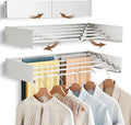 Wall Mounted Drying Rack,Drying Rack Clothing,Collapsible Hanger Racks for Laundry,Laundry Rack,Wall Mounted Clothes Rack (White, 32 Inch)-Ruum Studio Home