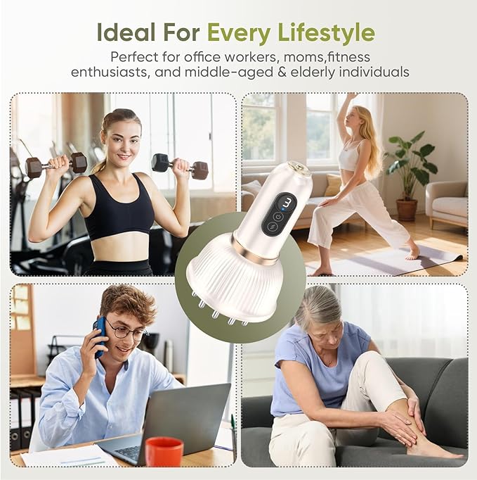 Lymphatic Drainage Massager & Anti Cellulite Massage Tool — Body Sculpting Machinefor Legs, Arms & Belly, Body,Helps Reduce Stretch Marks & Cellulite,with Microcurrent, Light Heat & Vibration-Ruum Studio Home