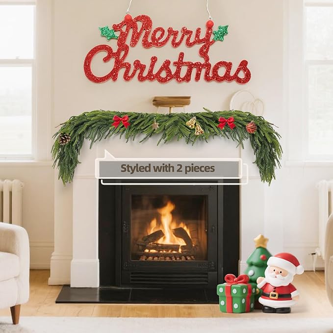 6FT Artificial Norfolk Pine Garland – Real Touch Greenery Garland, Dense Green Plants for Indoor Outdoor Christmas, Holiday, and Home Decoration (2, 6FT-)-Ruum Studio Home