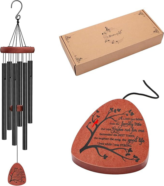 Memgift Memorial Wind Chimes for Outside Sympathy Gifts for Loss of Loved One Cardinal Wind Chimes for Outside Outdoors Bereavement/Funeral Gifts for Loss of Mom Dad-Ruum Studio Home