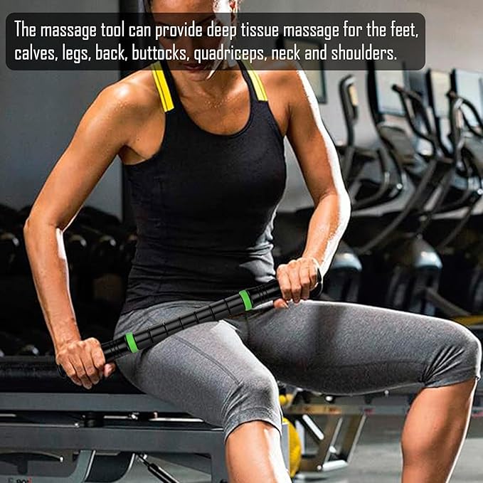 iGreely Premium Muscle Roller The Ultimate Massage Roller Stick 17 Inches Recommended by Physical Therapists Promotes Recovery Fast Relief for Cramps Soreness Tight Muscles Black-Ruum Studio Home