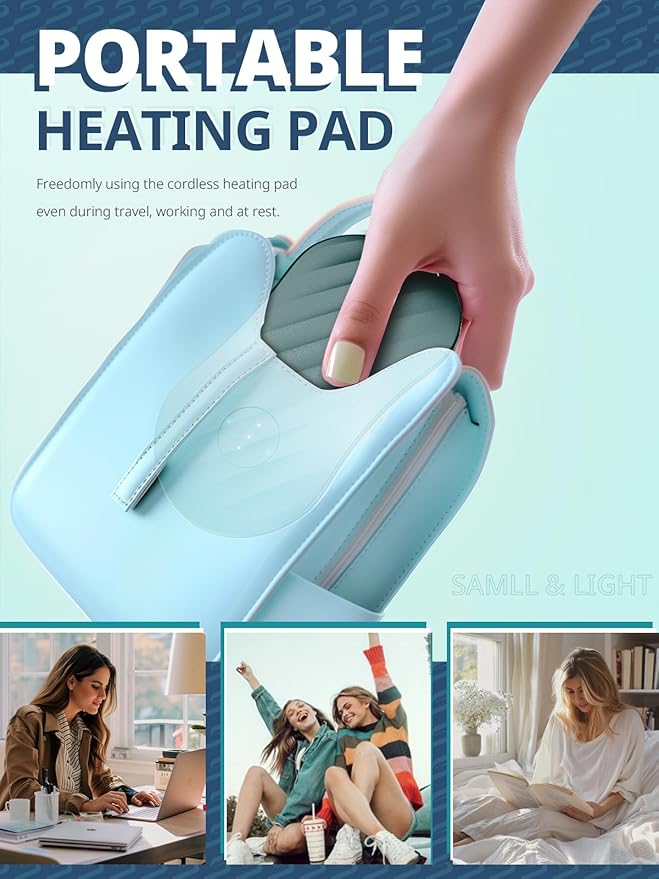 Slimpal Portable Heating Pad for Cramps, FSA HSA Eligible, Rechargeable Electric Heat Belt for Period Pain Relief, Menstrual Heated Pad Gifts for Women Her Girls, Dark Green-Ruum Studio Home