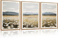 HPNIUB Flowers Wall Art Canvas White Daisy Floral Painting, Rustic Field Landscape Picture, Modern Framed Artwork for Living Room Bedroom Bathroom Dinning Room Office Home Decor Gifts-16 x24 x3-Ruum Studio Home