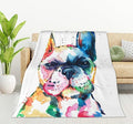 HGOD DESIGNS Watercolor French Bulldog Fleece Throw Blanket Ultra Soft Cozy Blooming Decorative Flannel Blanket All Season for Home Couch Bed Chair Travel 40x50in-Ruum Studio Home