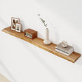 Axeman 72 inch Extra Long Floating Shelves for Wall - 8'' D Live Edge Rustic Solid Elm Wood Floating Shelves Wall Mounted, Wall Shelves with Invisible Bracket for Living Room Bedroom Kitchen, Natural-Ruum Studio Home