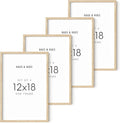 HAUS AND HUES 12x18 Picture Frames For Wall - Set Of 4 Poster Frames 12x18, Picture Frames 12x18, 12x18 Frames, Frames 12 X 18, Gallery Wall Frame Set, 12x18 Poster Frame (Beige Frame)-Ruum Studio Home