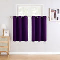 ChrisDowa Small Window Curtains for Kitchen and Bedroom - Grommet Short Thermal Insulated Room Darkening Curtains (2 Panels, Royal Purple, 42 x 36 Inch)-Ruum Studio Home