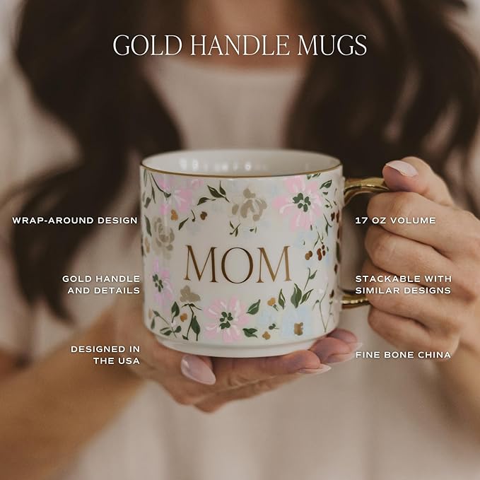 Sweet Water Decor Boss Lady Mug, 17 oz Cute Coffee Mug with Gold Handle for Women Bosses, Large Cup for Tea, Espresso & Hot Cocoa, Birthday Gift Idea for Coworkers, Friend, Mom, & Wife-Ruum Studio Home