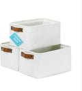 OrganiHaus Small Fabric Storage Bins for Shelves 12x8in, Closet Storage Baskets for Shelf Organizing, Canvas Rectangle Bins for Organization, Small Baskets for Organizing - Off-White-Ruum Studio Home