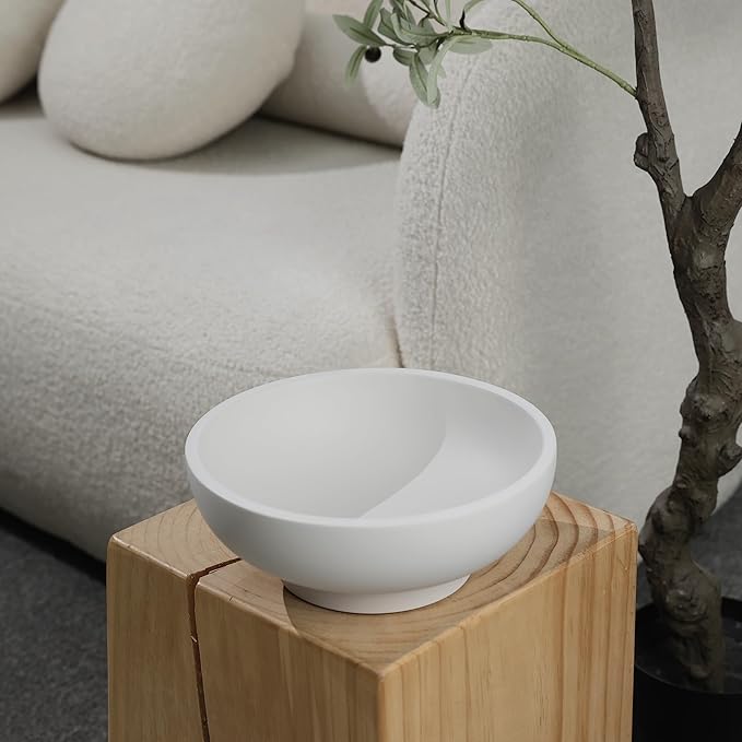 Concrete Fruit Bowl for Kitchen Counter - Modern Home Decor, Large Decorative Bowl for Fruits, Keys, and Candy, Durable and Stylish Design-Ruum Studio Home