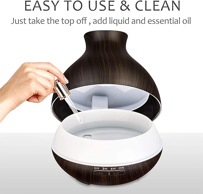 BZseed Aromatherapy Essential Oil Diffuser, 550ml Ultrasonic Fragrant Oil Large Room Humidifier, Diffusers for Home with Timer and Waterless Auto-Off, 7 Color LED Lights,Cool Mist Humidifiers-Ruum Studio Home